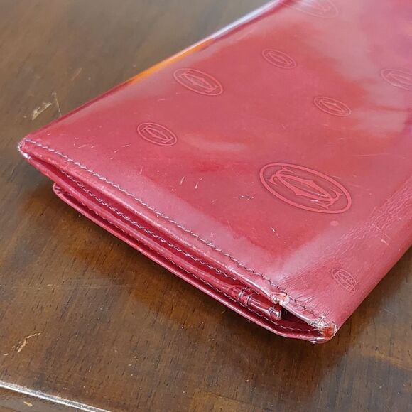Cartier Happy Birthday Red Bordeaux Patent Leather Wallet - Picture 7 of 16